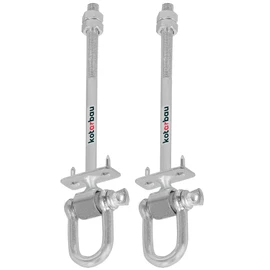 Kotarbau® Swing hooks with shackle and bolts for swing beams, safety hooks, swing attachment bolts, hook thread, galvanised M10 x 190 mm set of 2