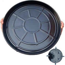 SKAFORZ Planter Caddy with Wheels Extra Large Heavy Duty Metal Plant Stand with Wheels Plant Dolly for Garden Plant Pot Flowerpot Tray for Indoor Outdoor 20 Inches Black