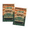 Fenwick Island, Delaware, Letterpress, Camper Van (4x6 Birch Wood Postcards,