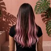 FOMIYES 10 Extensiones De Cabello SintéTico Con Clip Rosa Claro