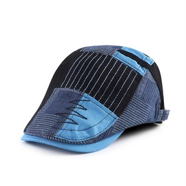 HIQIU Flat Cap Men's Flat Cap Barret Cap, Peaked Cap Men's Patchwork Beret Hat Gatsby Newsboy Cap Golfer Hat, C# Black