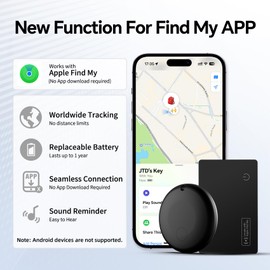 JTD Airtags & Wallet Tracker Card, Find My Wallet Card, IP67 Waterproof, Compatible with Apple (iOS Only), Luggage Label Item Locator (2tags1card)