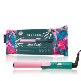 Glister Mini Curls Travel Clip Curler – Compact Styling Wand with Designer Pouch - Color: Grapefruit - Orange