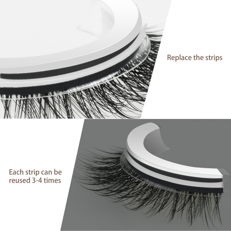IKIBITY Self-Adhesive Eyelashes No Glue Involved Fake Lashes Extensions Reusable