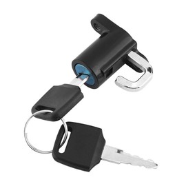 Keenso Universal Motorcycle Helmet Lock, Premium Aluminium Alloy Helmet Lock Hanging Hook with 2 Keys Balck