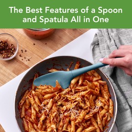 Tovolo Flex-Core All Silicone Spatula, Tapered Silicone Edge for Scraping, Ergonomic Handle, Heat-Resistant Rubber Spatula, BPA-Free & Dishwasher Safe Baking Tool & Kitchen Utensil