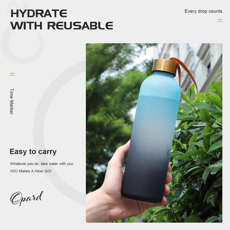 Opard Drinking Bottle, 1 L/800 ml Water Bottle, Leak-Proof Water