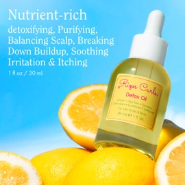 Rizos Curls Detox Oil, Detox & Balance Scalp to Reduce Buildup & Soothe Irritation, Support Hair Growth & Health with Tea Tree & Lemon Oil, For All Hair Types 1a - 4c, 1 oz