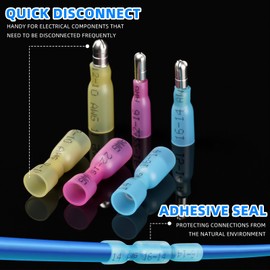 Relaxweex 600 Heat Shrink Bullet Connectors Assortment Kit, Awg22-10 Male Female Wire Connectors Marine Grade Insulated Waterproof Wire Quick Disconnect Electrical Kit for Automotive Industrial