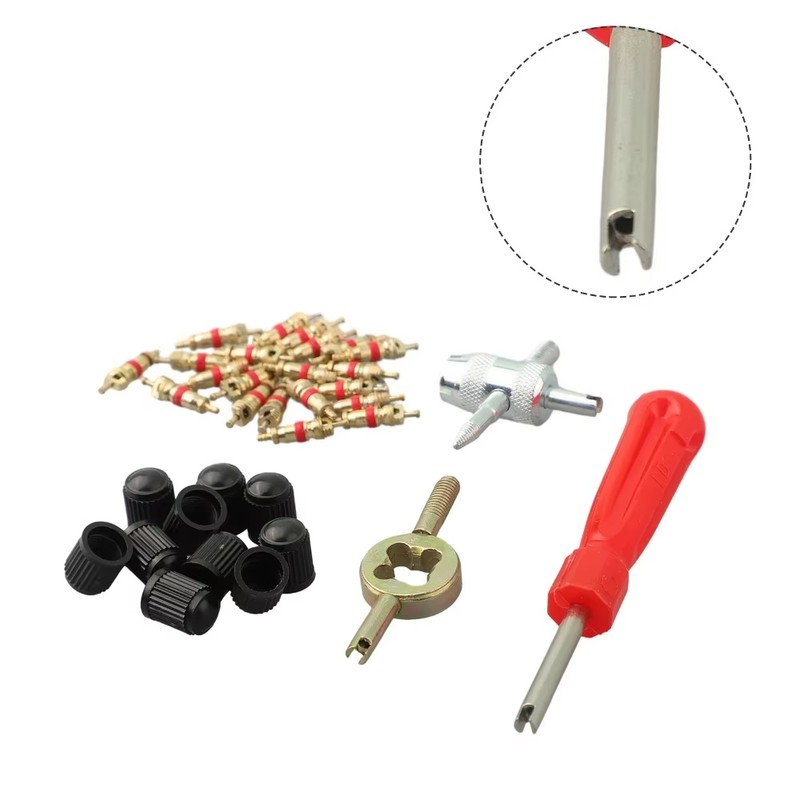 Schrader Valve Core Service Kit for Tire Maintenance – 33-Piece