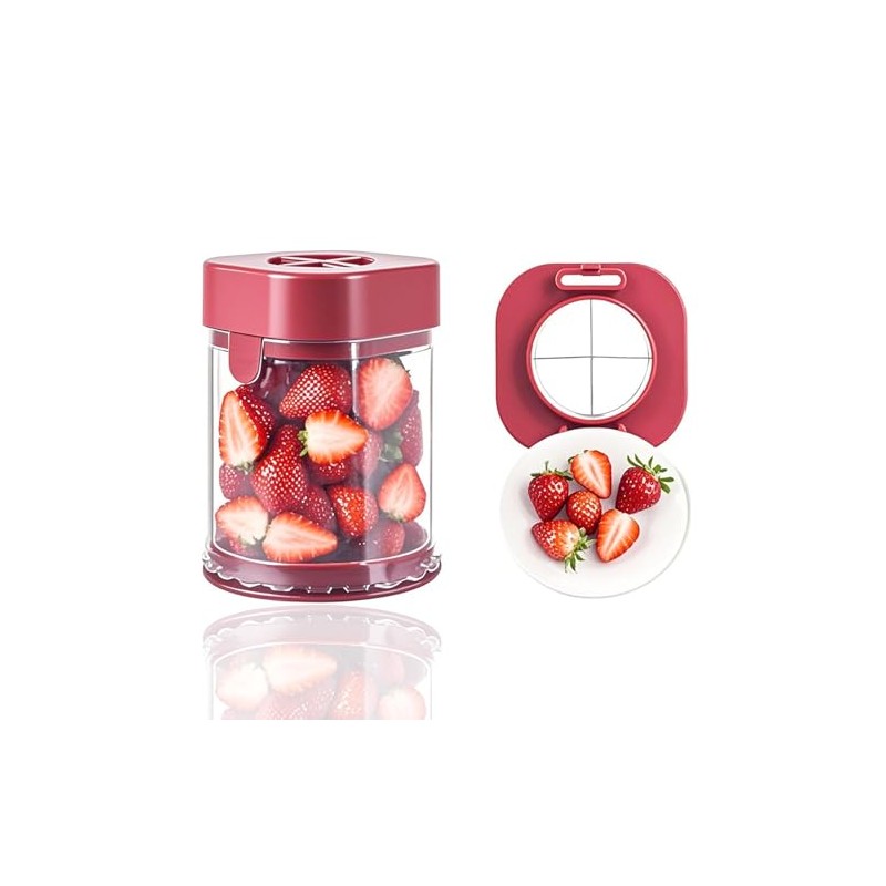 Kabwea Fruit Cutter Cup, Strawberry Slicer, Grape Cutter, Fruit Slicer,