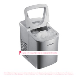 Frigidaire 26 Lbs per Day Portable Compact Maker, Ice Making Machine, Stainless, Medium