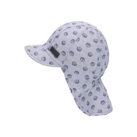 Sterntaler Unisex Children's Peaked Cap Neck Protection Anchor Children's Hat, light grey