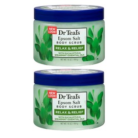 Dr Teal's Exfoliate & Renew Eucalyptus & Spearmint Epsom Sal Body Scrub 16 oz (Paquete de 2)