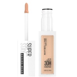 Maybelline Super Stay Active Wear Corrector Líquido 30H Alta Cobertura, Fórmula Vegana Hidratante, Resistente al Agua y Sudor, Acabado Mate Natural, Tono 20 Sand, 10 ml