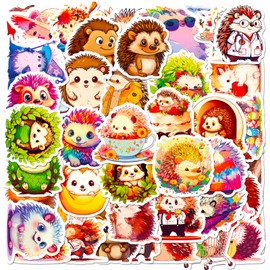 Hedgehog Stickers Pack 50PCS Cute Animal Stickers for Kids Adults, Kawaii Stickers for Water Bottles Laptop Luggage Icicrim Vinyl Waterproof Stickers Decals
