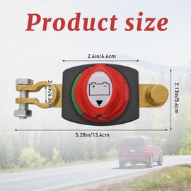 Top Post Battery Disconnect Switch,，Battery Kill Switchs 12v-48v Battery Shut Off Switch Negative ON/Off for Car Rv Marine Boat