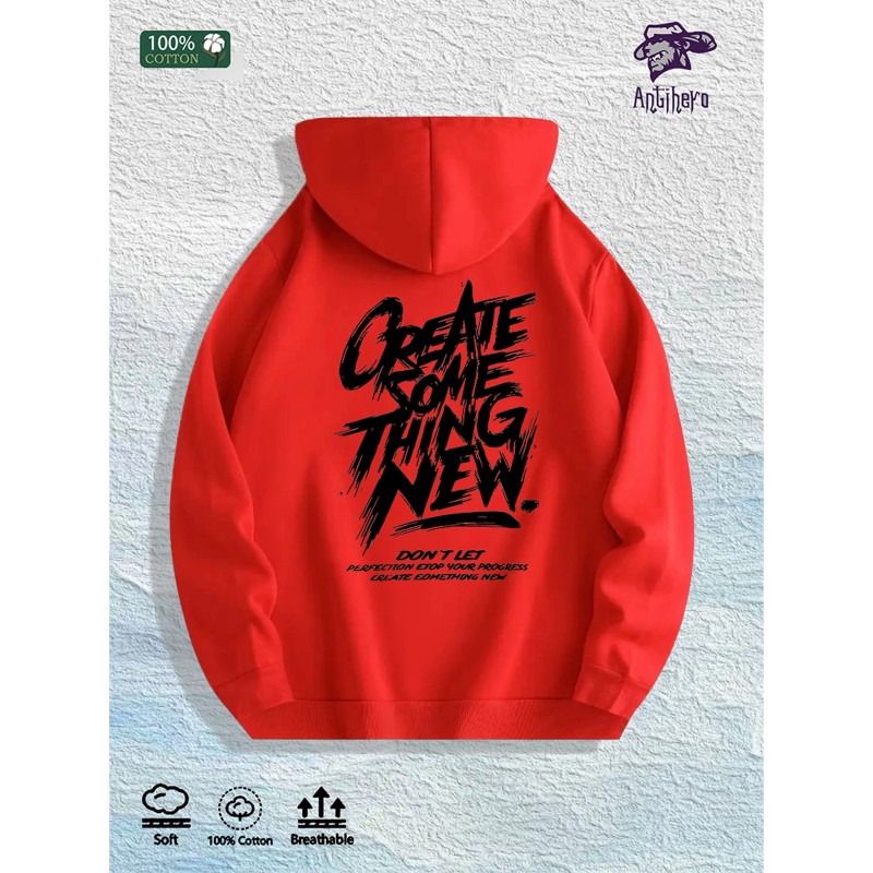 CREATE SOMETHING NEW Motivational Hoodie 100% Cotton US Warehouse 7