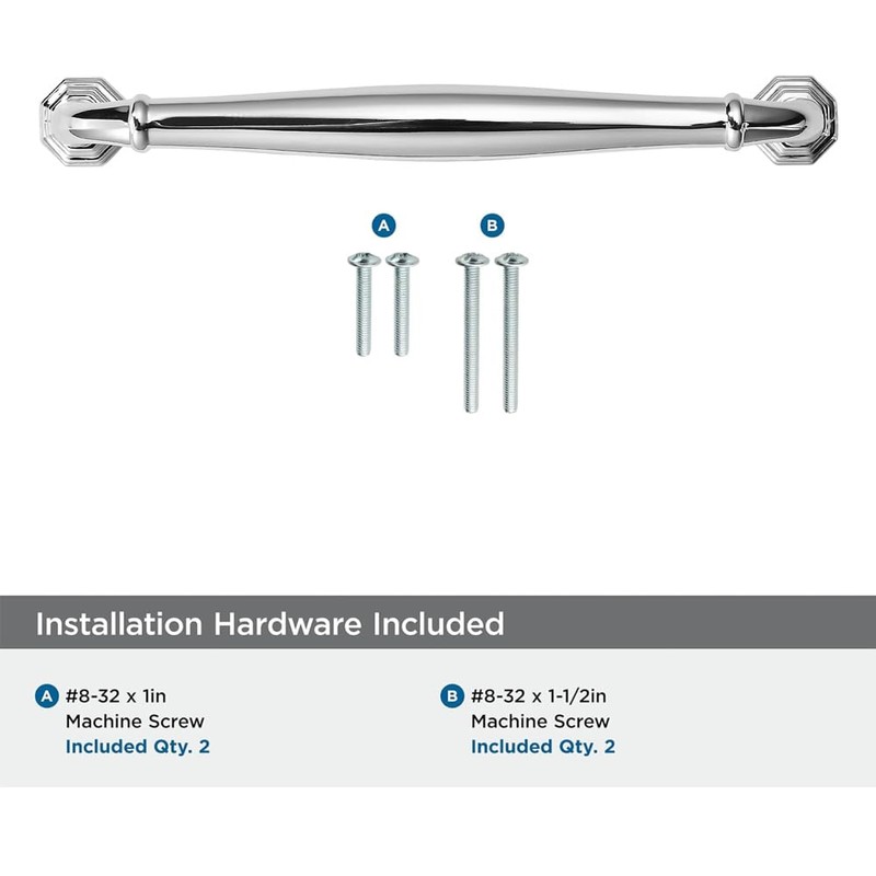 khtumeware 10 Pack 3 Inch(76mm) Polished Chrome Cabinet Pulls Heavy
