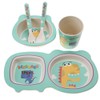 5 pcs set Eco friendly Bamboo Fiber Cartoon Children Tableware