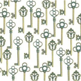 Makhry Mixed Pack of 30 Vintage Retro Rustic Skeleton Keys in Antique Gold Color,3 Style,30 pcs Rustic Wedding Favor(Antique Gold)
