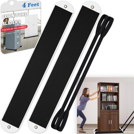 2 Pcs Large Appliance Slider with Pull Strap,Pull Furniture Slides,Moving Furniture Gliders Heavy Duty Sliding Sheet for Moving Heavy Furniture,Cabinets,Safes on Carpet and Hardwood Floor (4ft)