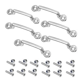 Abimars Bimini Top Strap Pad Eye Footman Loop, 6PCS 316 Stainless Steel Footman's Loop for 1in or 1 1/2in Tie Down Strap, Kayak Deck Loops, Tie Down Anchor Point