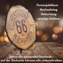 DARO Design - Wooden Disc - 66 Years - Size 30 cm - Gift for Anniversary, 66th Birthday, Anniversary - Congratulations 2025
