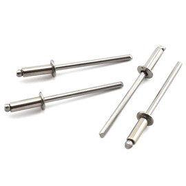 SDTC Tech Stainless Steel Blind Rivets 1/8" x 1/4" (4-4) Open End Type Pop Rivet Grip Range 3/16-1/4 inch (50 Pack)