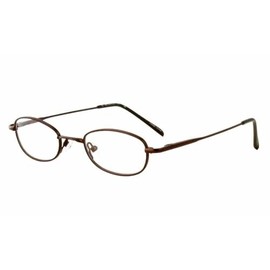 Calabria Metal Flex KIDS NN Oval Blue Light Blocking Reading Glasses +4.00 Shiny Brown Girls