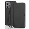 Redmi 12 5G Case Notebook Type wangChuan Xiaomi Red Me 12 5G Notebook Type Leather Case Card Storage Built-in Magnetic Black