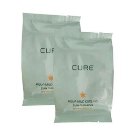 Kim Jung-mun Aloe (셀러허브)김정문알로에 큐어 아쿠아 마일드 쿨링 선쿠션 25g(리필 SPF50+) 2개 Ss (S10432651) (SELLERHUB) Kim Jeong-moon Aloe Cure Aqua Mild Cooling Sun Cushion 25g (Refill SPF50+) 2 pcs Ss (S10432651)