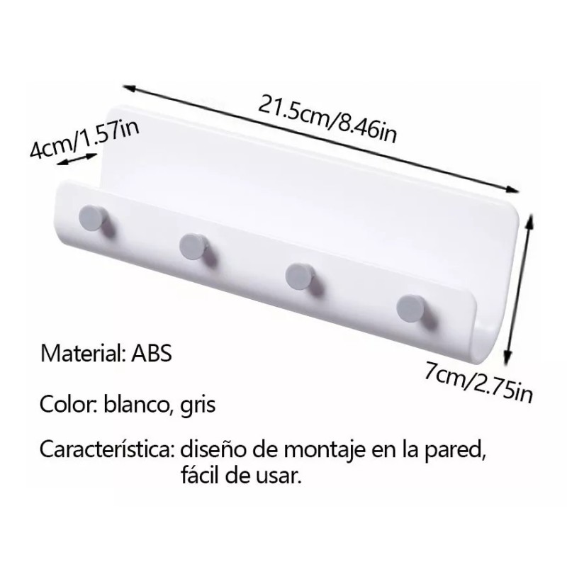 Porta Llaves Organizador De Pared Moderno Perchero Elegante