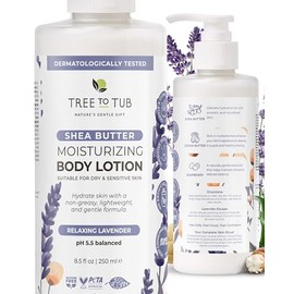 pH 5.5 Balanced Lavender Lotion For Sensitive Skin With Eco-Friendly Wild Soapberries, And Shea Moisture