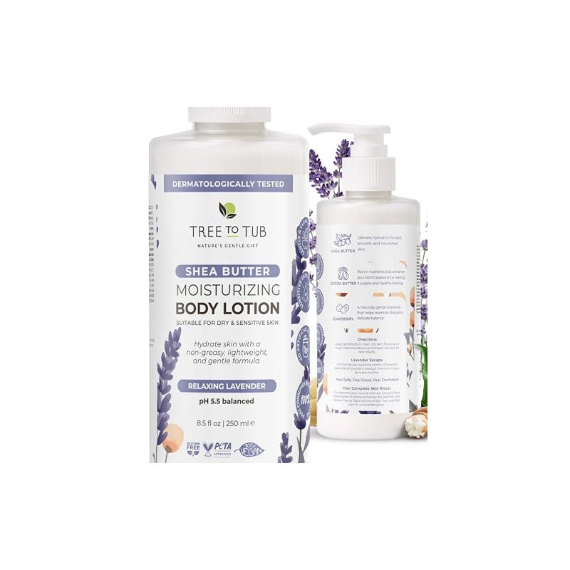pH 5.5 Balanced Lavender Lotion For Sensitive Skin With Eco-Friendly