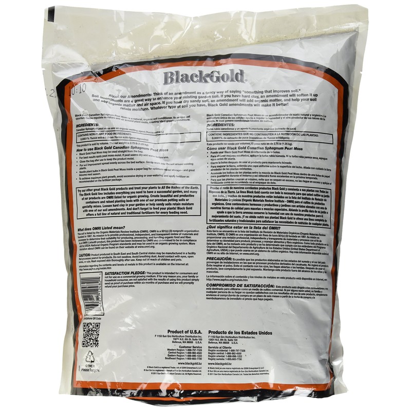 Sun Gro Horticulture Black Gold Peat Moss Plus