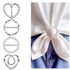 Decixde 4PCS Scarf Ring Clip Shirt Clip T-shirt Ties Clips