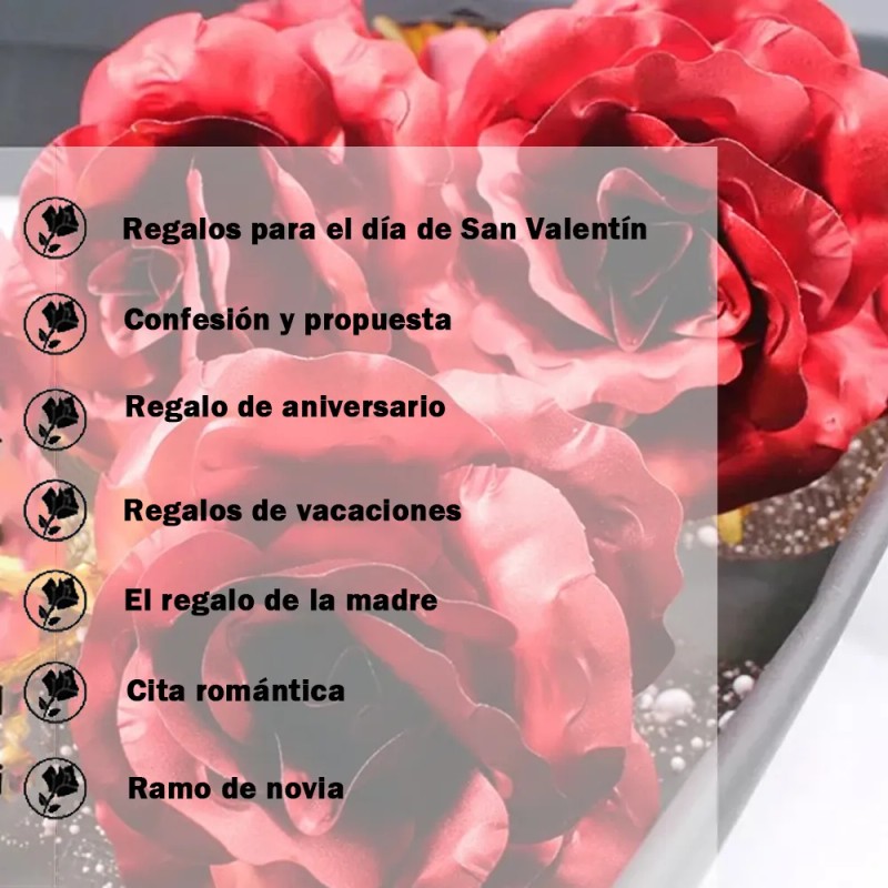 Rosas Bañadas En Oro 24 Quilates,regalo Día De San Valentín