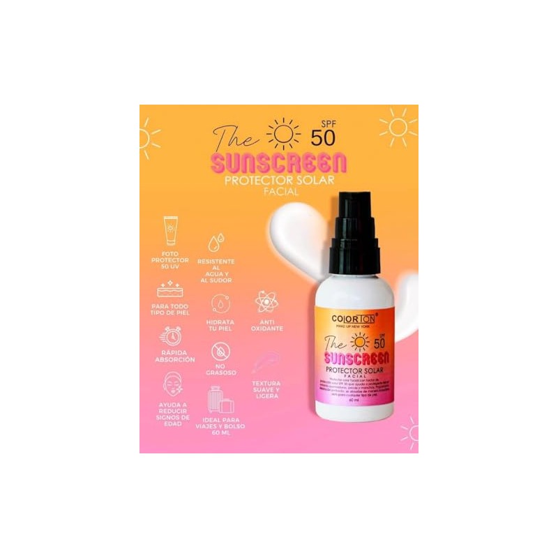 Protector Solar Facial The SunScreen 50 SPF Colorton