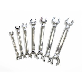 R&C Components Ltd 7-Piece Flare Nut Wrench Set, Chrome Vanadium Steel, 8-24mm, Brake Spanners