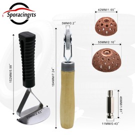 Sporacingrts Tire Repair Set Includes 2500rpm Low Speed Air Tire Buffer Tire Patch Roller Tire Inner Liner Scrapper 3Pcs Tungsten Steel Buffing Wheel 42mm 55mm