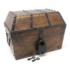 Nautical Cove Angular Pirate Treasure Chest Made of Solid Wood