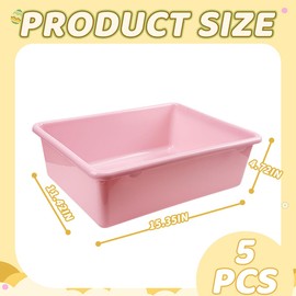 Pansente 5 PCS Plastic Classroom Bins, Bulk Book Bins, Multi Functional Toy Box, Book Binss For Classroom,Multi Color Storage Box Suitable For School Classrooms Office Home Books Storage 2