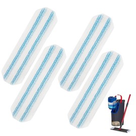 4 Pack Mop Replacement Pads for Ocedar H2prO Flat Mop System, Washable and Reusable Handle Pads Refills for Floor Cleaning