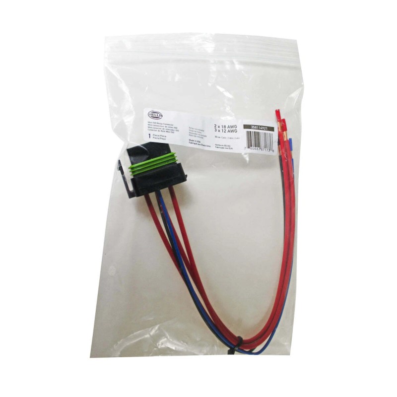 Hella H84709001 Relay Connector ISO fits Mini Weatherproof w/ 12in