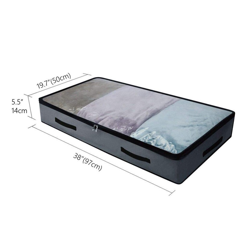 Underbed Clothing Shoes Blankets Duvets Storage Bags with Clear Lid,