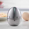 Mobxpar Mechanical Egg Timer, Stainless Steel Kitchen Timer, Egg Shaped