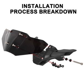 2024-2025 MT09 Windscreen with Bracket - Motorcycle MT09 Windscreen FZ-09 Windshield Replacement for MT09 FZ09 2024 2025,Black