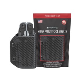 Clip & Carry Kydex Multitool Sheath for The Leatherman Surge - Made in USA - EDC Multi Tool Sheath Holder Holster Cover - Carbon Fiber Black