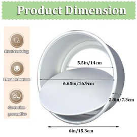 qisheng qisheng 2 Pack 6 Inch Cake Tin Non-Stick Deep Aluminum Round Cake Deep Baking Tin with Removable Bottom Cake Baking Pan Cake Mould Tin for Baking, Bakeware Wedding Birthday Christmas Party